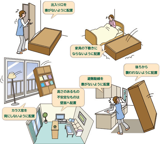 家具類への対策②　家の安全スペース